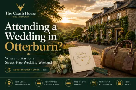 The Coach House wedding accommodation in Otterburn, Northumberland surrounded by countryside