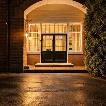 Warm Heritage Entrance at Night